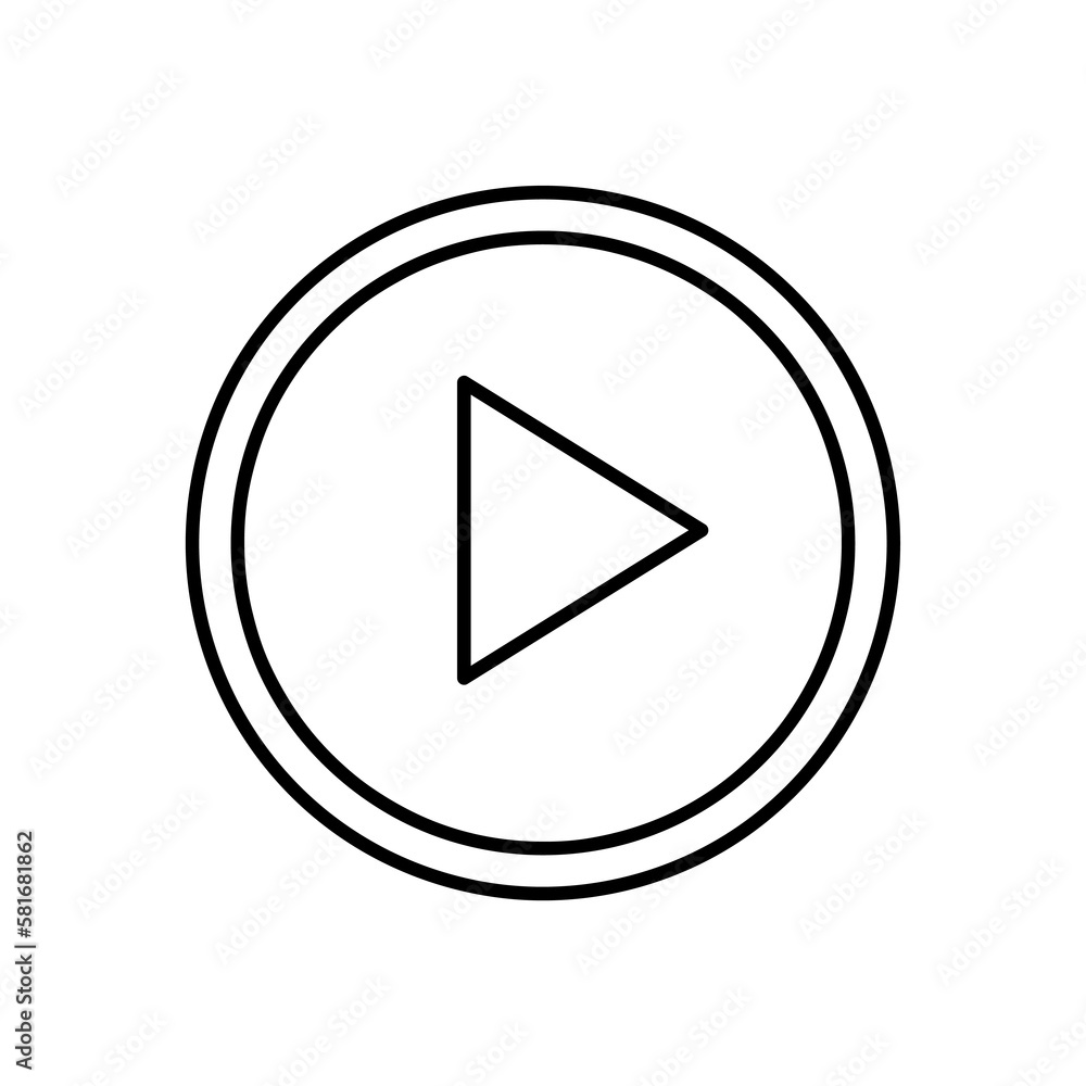 Play button icon vector. Simple sign illustration on white background Play button icon vector. Simple sign illustration on white background