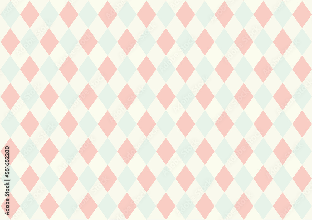 Fototapeta premium 淡いオシャレなダイヤ柄パターン背景素材