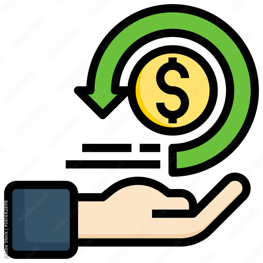 refund flat icon,linear,outline,graphic,illustration refund flat icon,linear,outline,graphic,illustration