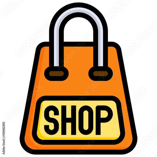 grocery bag flat icon,linear,outline,graphic,illustration
