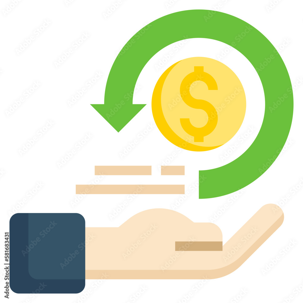 refund flat icon,linear,outline,graphic,illustration refund flat icon,linear,outline,graphic,illustration