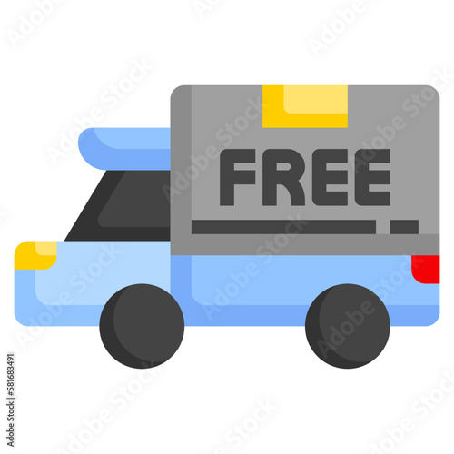 Free Delivery flat icon,linear,outline,graphic,illustration
