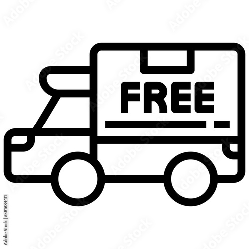 Free Delivery line icon,linear,outline,graphic,illustration