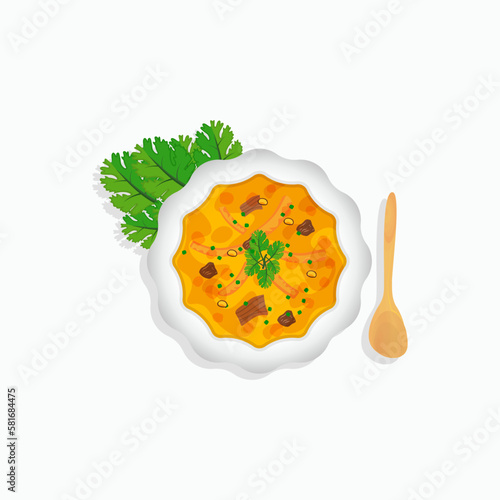 Khoresht Vector Illustration, Premium Delicious Asian Food Khoresht Clip Art With Modern Concept. Modern Isolated Delicious Vector With Hi-Quality Khoresht Kebab Illustration.