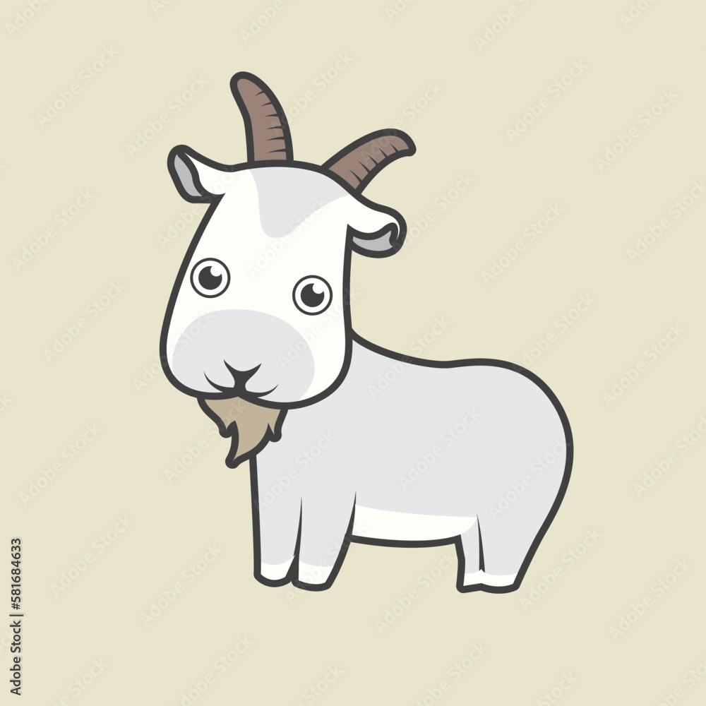 illustration of a cartoon goat illustration of a cartoon goat