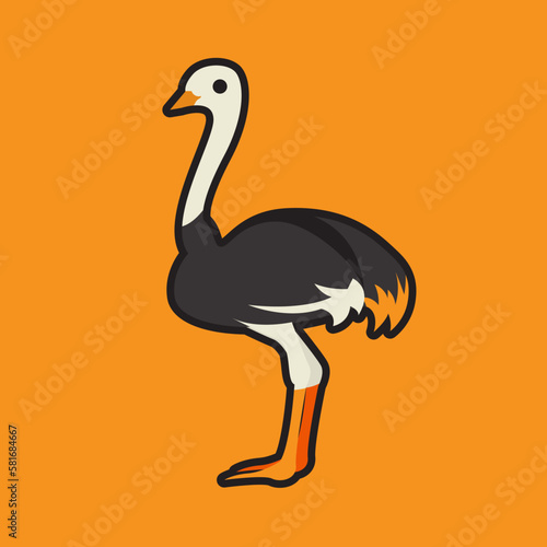 ostrich cartoon illustration