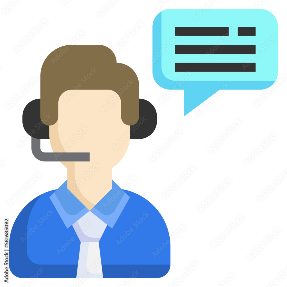 customer support flat icon,linear,outline,graphic,illustration