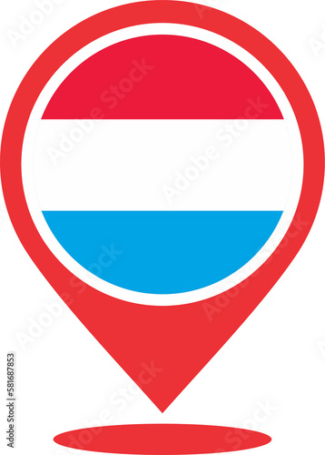 Luxembourg flag pin map 2023031397