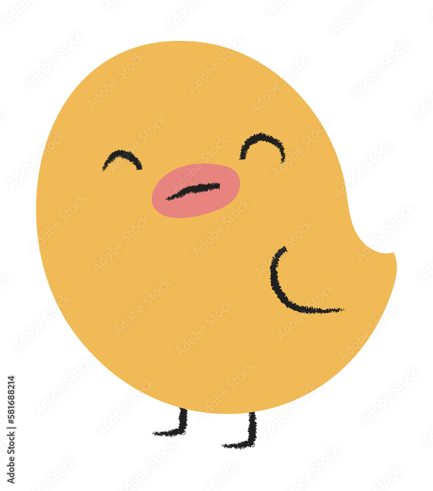 Obraz premium Watercolor cute chick