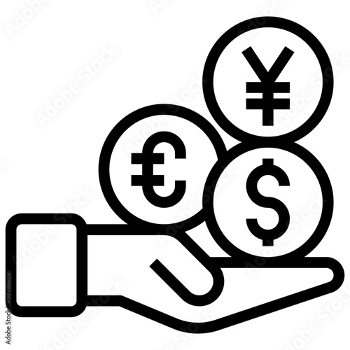 mutual fund line icon,linear,outline,graphic,illustration