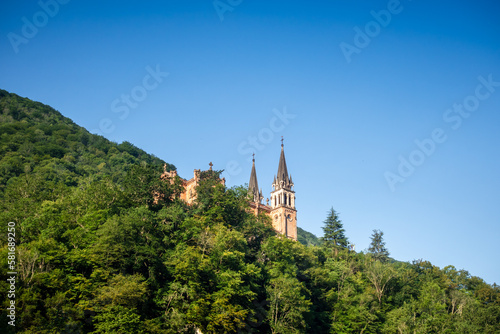 Basilica de Covadonga in Picos de Europa  Asturias  Spain