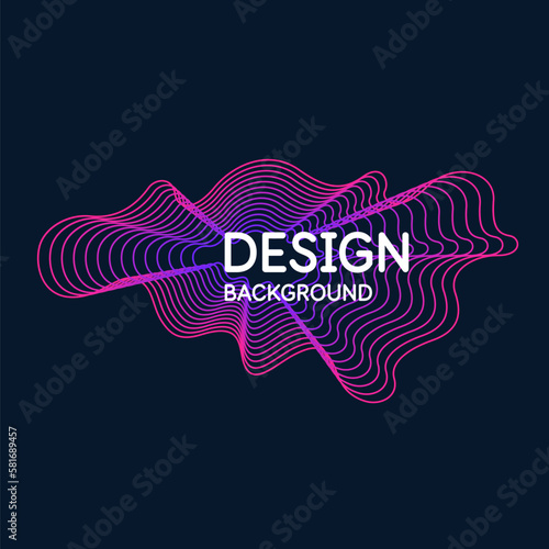 Poster with dynamic waves. Vector illustration in minimal style. Abstract background.