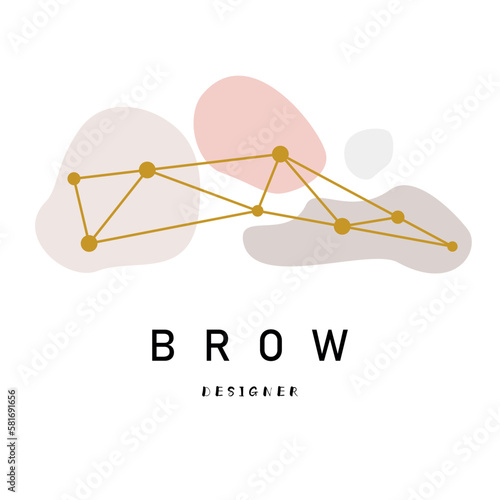 Brow bar vector logo for beauty studio. Brow design. Eyebrow coloring and laminating. Brow artist
