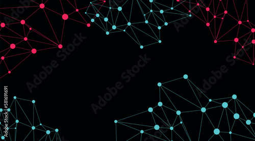 Abstract glitch TikTok background. Vector illustration. Abstract background. Light. Futuristic blue red gradient vector black background contrast color border digital dynamic elegant. TikTok, tik tok