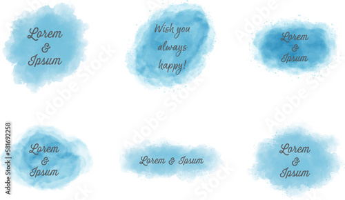 Abstract light blue watercolor for background, Vector soft watercolor splash smudge background, background blob