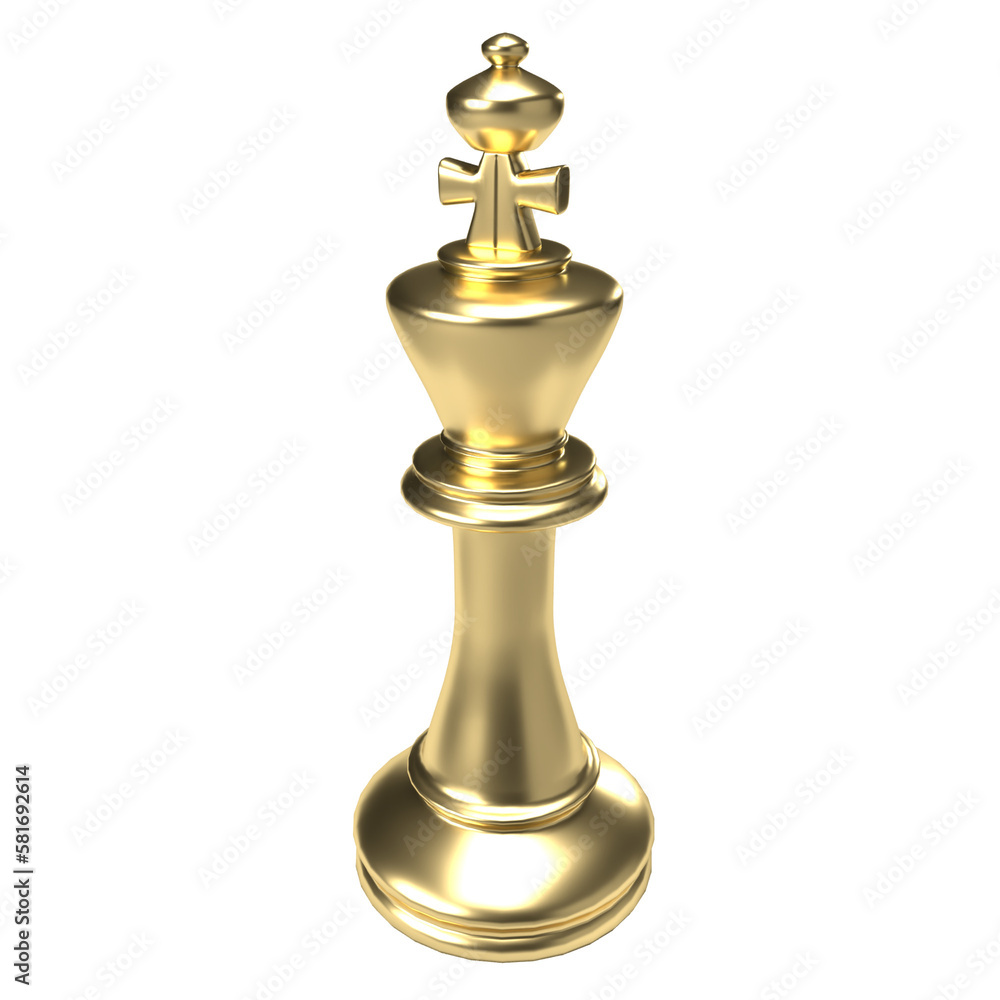 The gold king chess png image 3d rendering The gold king chess png image 3d rendering