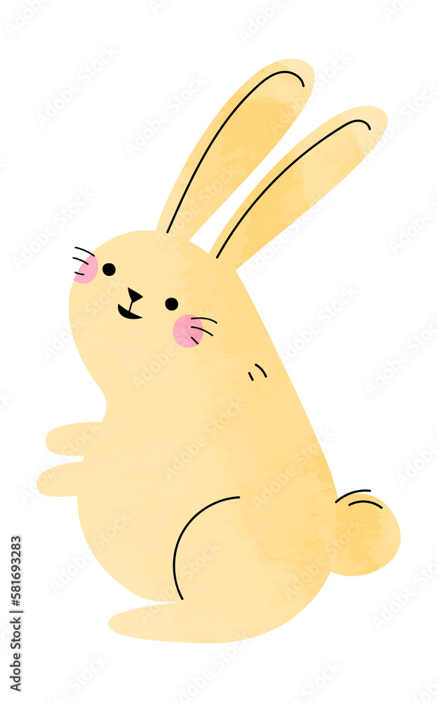 Obraz premium Watercolor cute rabbit