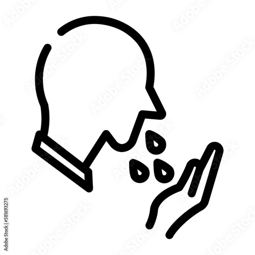 hemoptysis line icon