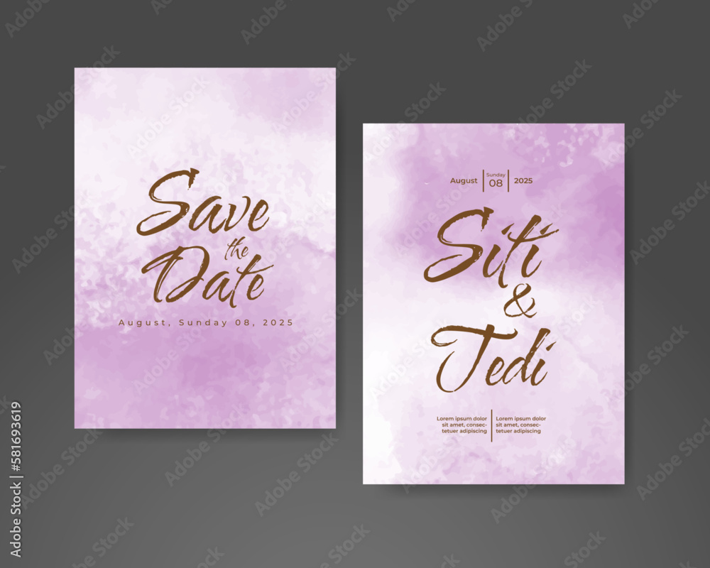 Wedding invitation with abstract watercolor background Wedding invitation with abstract watercolor background