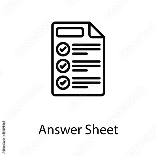 Answer sheet icon design stock illustration
