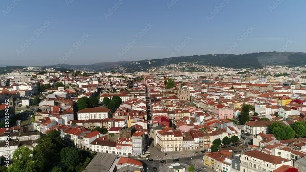 Beautiful City of Braga Portugal Aerial View Beautiful City of Braga Portugal Aerial View