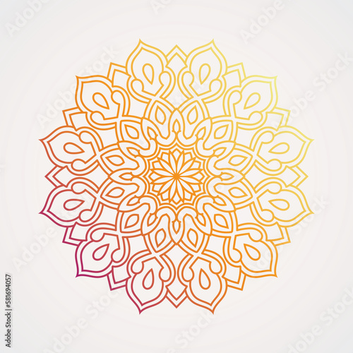 Photography mandalas with floral objects and beautiful bright golden colors