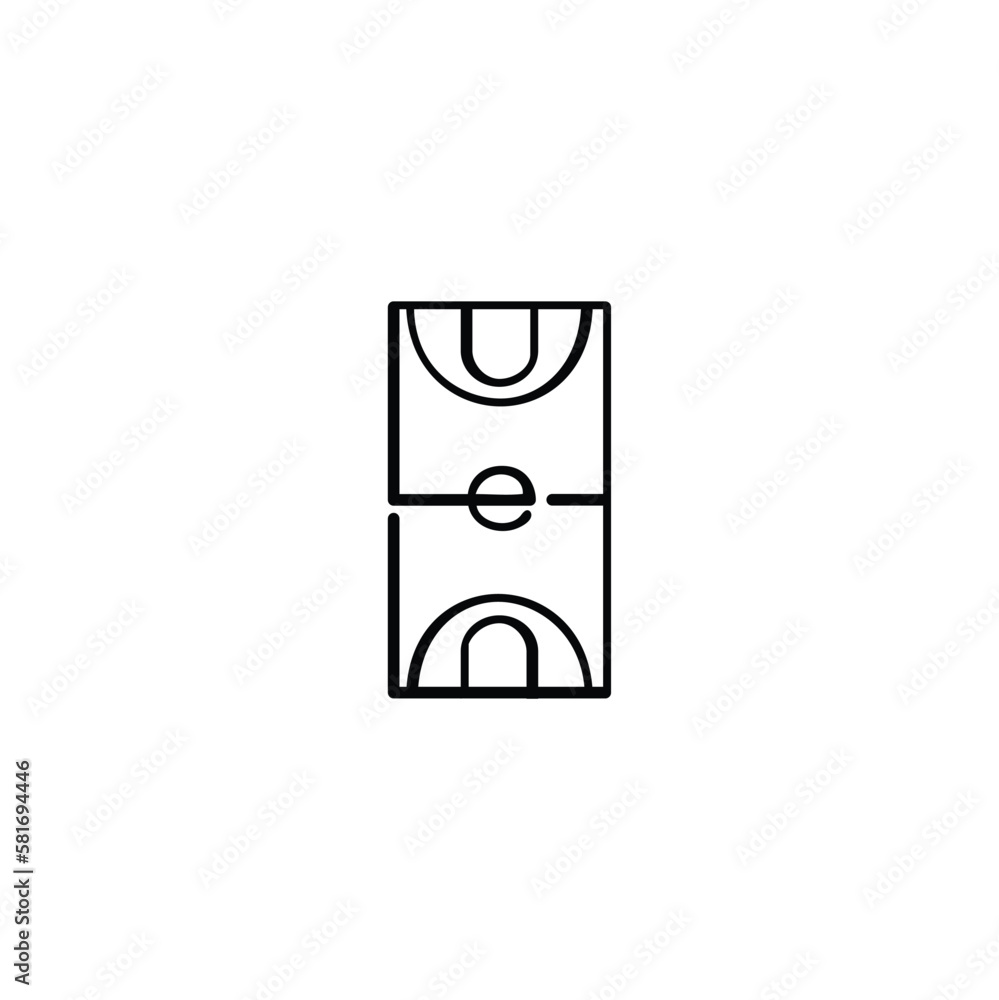 Basketball Field Line Style Icon Design Basketball Field Line Style Icon Design