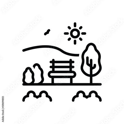 Black line icon for parks