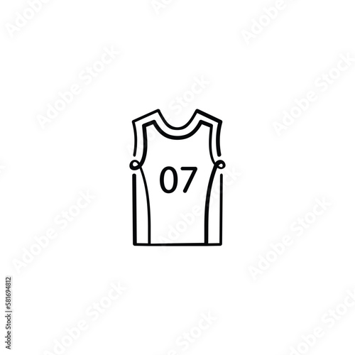 Basketball Jersey Line Style Icon Design