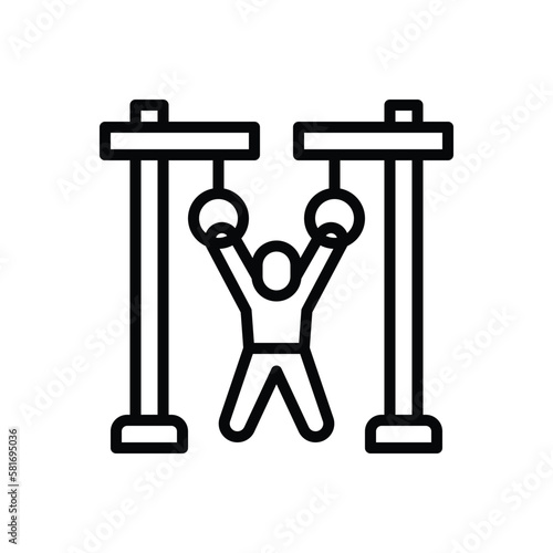 Black line icon for hanging