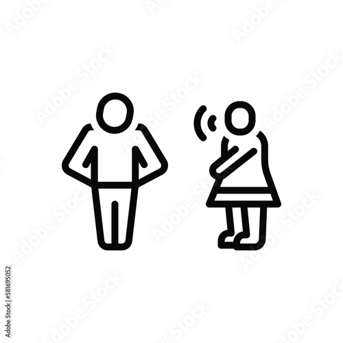 Black line icon for ignored