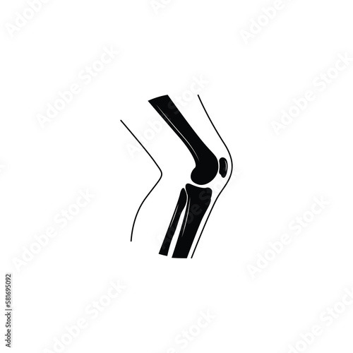 Human knee joint side view icon vector graphics