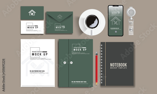 stylish business stationery items set with Vector Design 