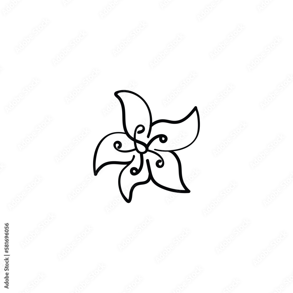 Flower Petals Line Style Icon Design Flower Petals Line Style Icon Design