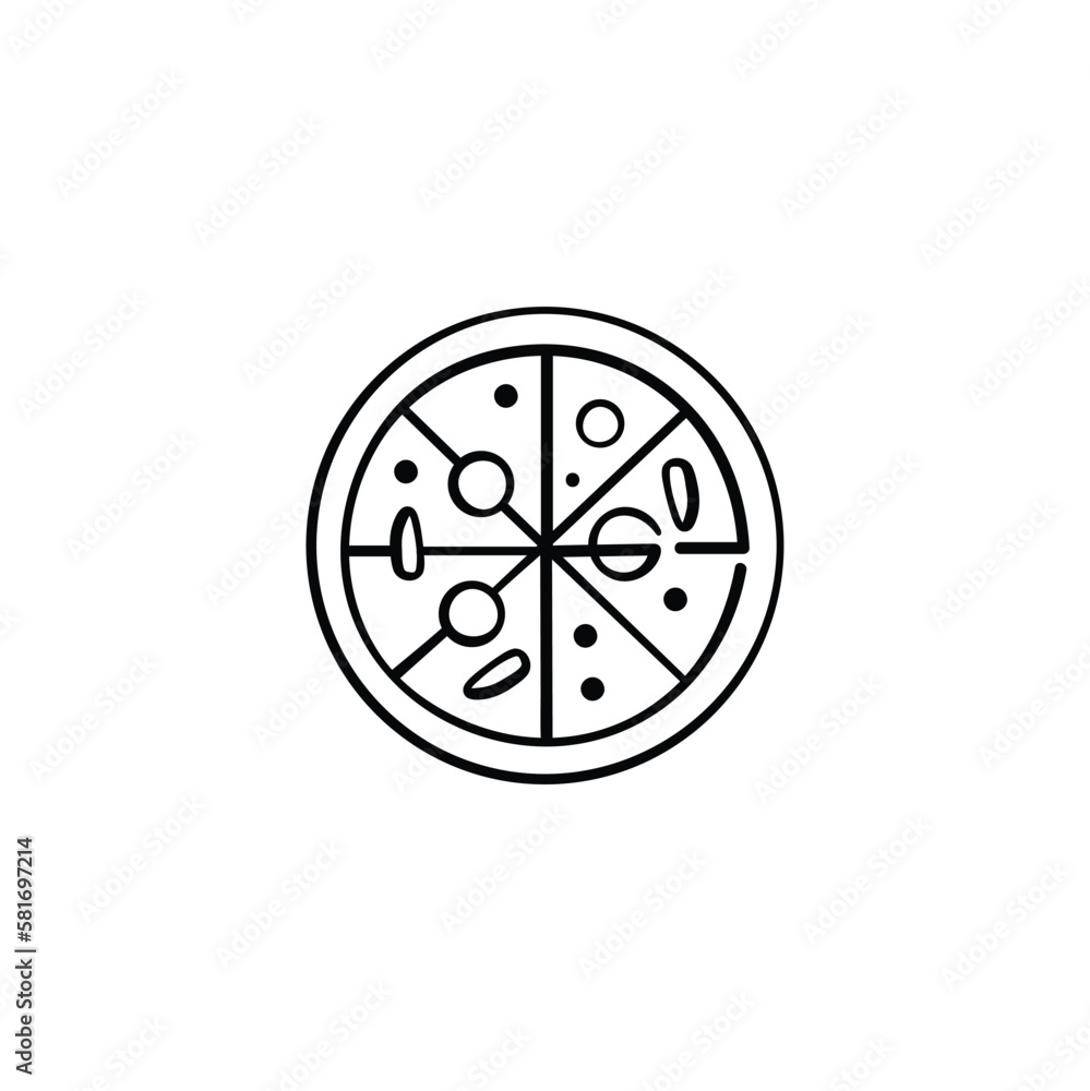 Pizza Line Style Icon Design Pizza Line Style Icon Design