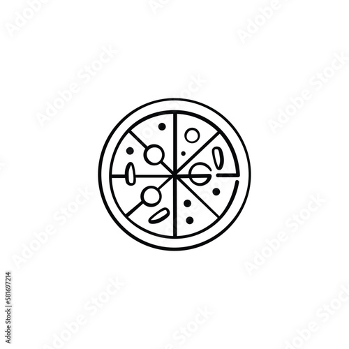 Pizza Line Style Icon Design