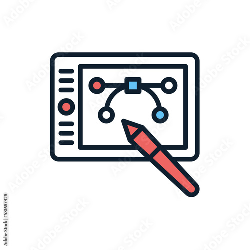 Digital Illustration icon in vector. Illustration