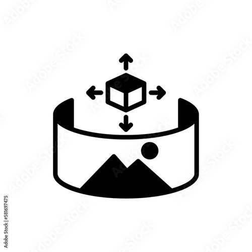 Photo 360 icon in vector. Illustration