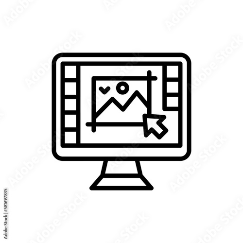 Cropping Image icon in vector. Illustration