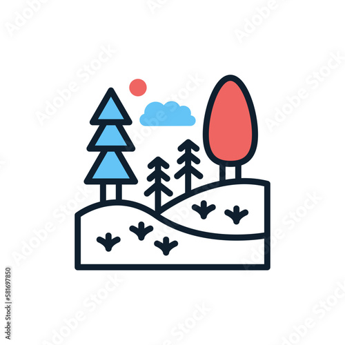 Landscape icon in vector. Illustration