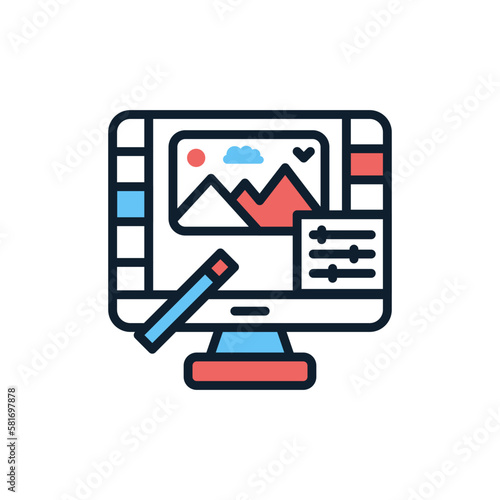 Retouching icon in vector. Illustration