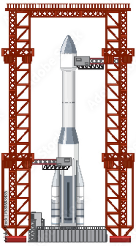 Rocket Launch Scaffolding Vector