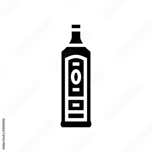 gin glass bottle glyph icon vector illustration