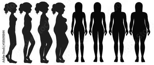A Set of Woman Body Silhouette
