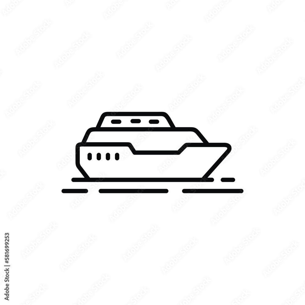 Yacht line icon isolated on white background