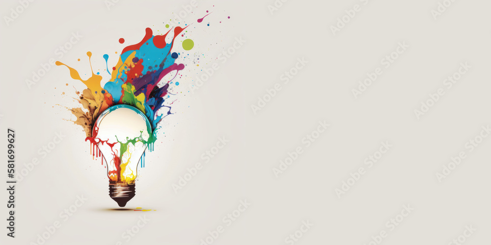 Light bulb, designed with a colorful and glowing appearance to represent the idea generation process. Generative AI Light bulb, designed with a colorful and glowing appearance to represent the idea generation process. Generative AI