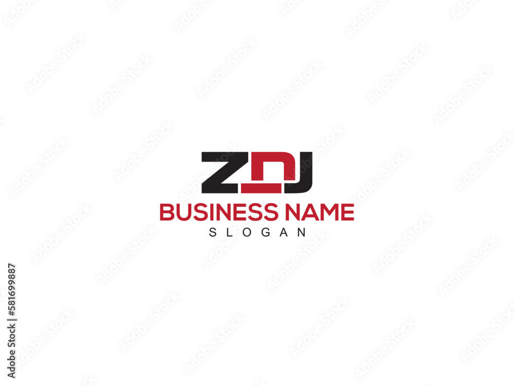 Creative Logo ZDJ Letter, Minimal ZD zdj Monogram Logo Icon - obrazy, fototapety, plakaty 