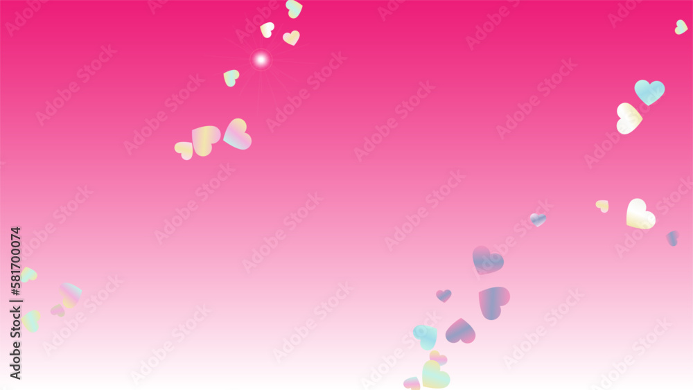 Realistic Background with Confetti of Hearts Glitter Particles. St. Valentine Day. Celebration pattern. Light Spots. Explosion of Confetti. Glitter Vector Illustration. Design for Banner.