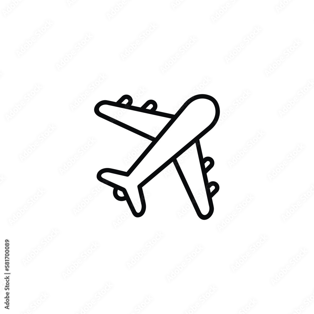 Plane line icon isolated on white background Plane line icon isolated on white background