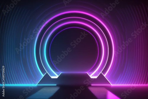 3d rendering, abstract, background, colorful, neon, wavy line, glowing, dark, modern, simple, wallpaper.